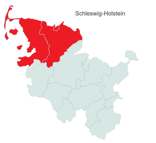 Schleswig-Holstein Karte: Flensburg, Schleswig, Kreise Schleswig-Flensburg und Nordfriesland